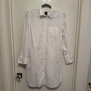 GAP White Button-up Dress with slip